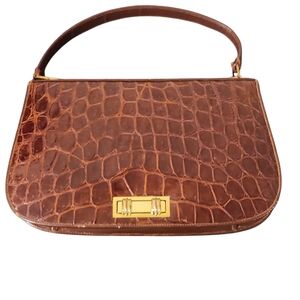 Brown Crocodile Leather Bag